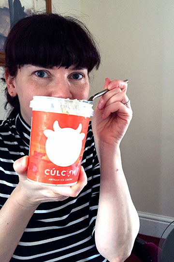 Libby eating Culcow ice cream