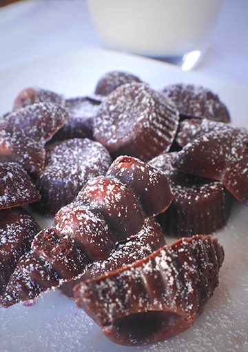 Coconut blackcurrant chocolates
